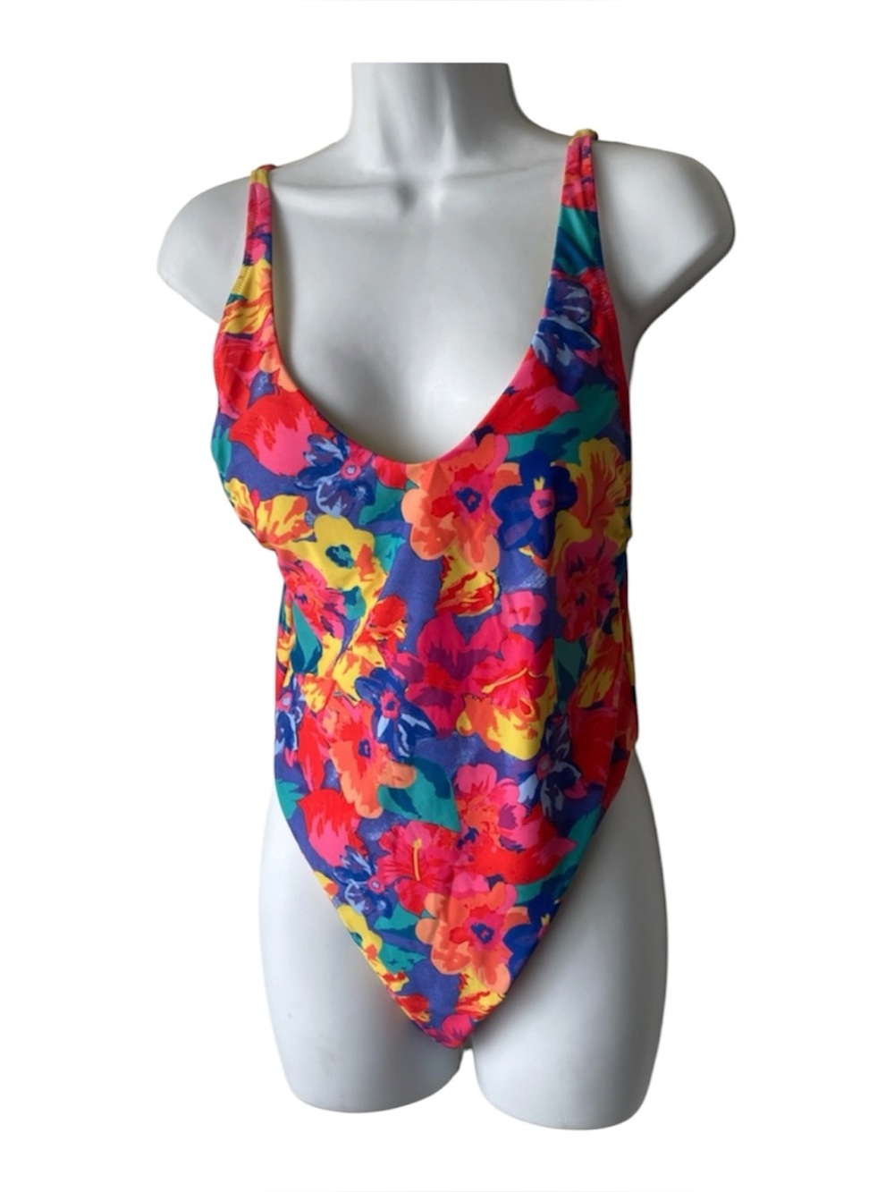 RELLECIGA Yellow Swim Top with Multicolor Trim